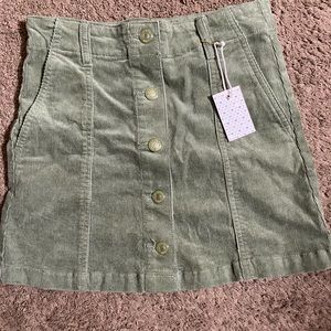 Green corduroy skirt